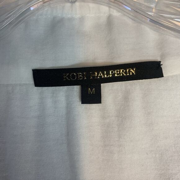 Kobi Halperin Shirt Womens Medium Ruffle Flare Sleeves Blouse Drawstring Neck M - Picture 5 of 9